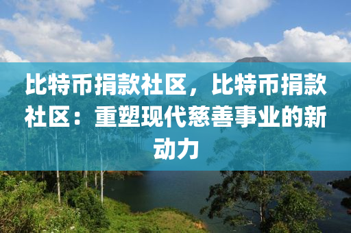 比特幣捐款社區(qū)，比特幣捐款社區(qū)：重塑現(xiàn)代慈善事業(yè)的新動力