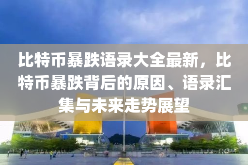 比特币暴跌语录大全最新，比特币暴跌背后的原因、语录汇集与未来走势展望