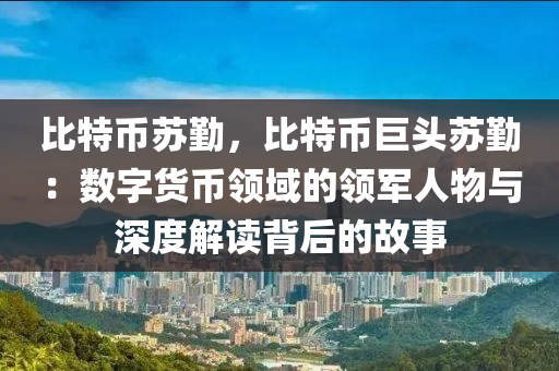 比特幣蘇勤，比特幣巨頭蘇勤：數(shù)字貨幣領(lǐng)域的領(lǐng)軍人物與深度解讀背后的故事