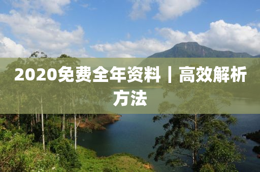 2020免費全年資料｜高效解析方法