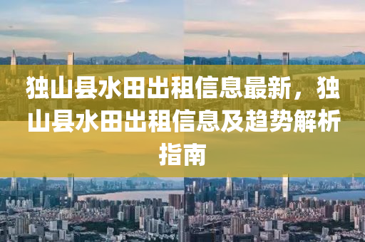 獨山縣水田出租信息最新，獨山縣水田出租信息及趨勢解析指南