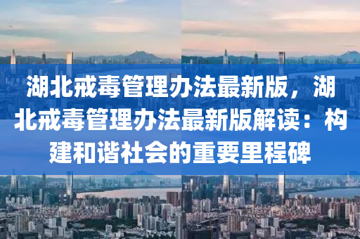 湖北戒毒管理辦法最新版，湖北戒毒管理辦法最新版解讀：構(gòu)建和諧社會的重要里程碑