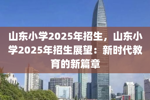 山東小學2025年招生，山東小學2025年招生展望：新時代教育的新篇章