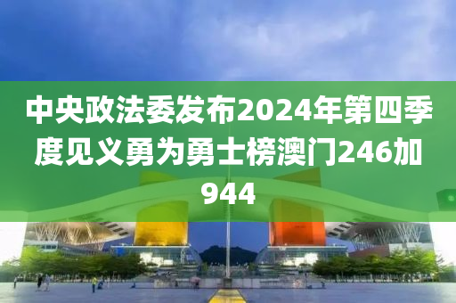 中央政法委發(fā)布2024年第四季度見義勇為勇士榜澳門246加944