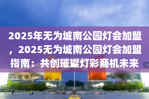 2025年無為城南公園燈會加盟，2025無為城南公園燈會加盟指南：共創(chuàng)璀璨燈彩商機(jī)未來