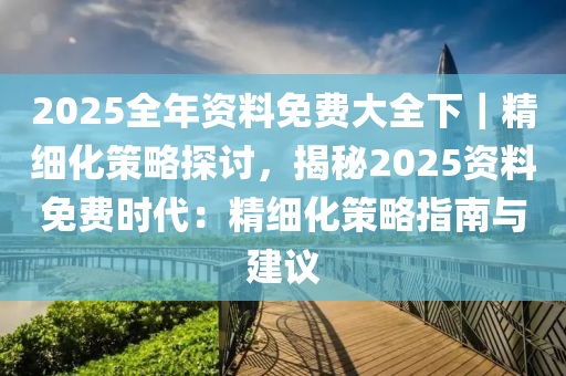 2025全年資料免費(fèi)大全下｜精細(xì)化策略探討，揭秘2025資料免費(fèi)時(shí)代：精細(xì)化策略指南與建議