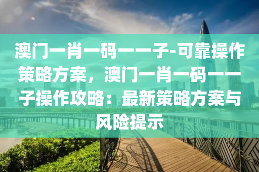 澳門一肖一碼一一子-可靠操作策略方案，澳門一肖一碼一一子操作攻略：最新策略方案與風(fēng)險提示