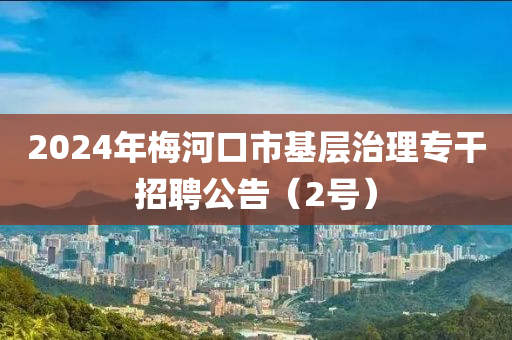 2024年梅河口市基層治理專干招聘公告（2號）