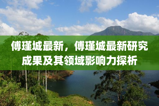 傅瑾城最新，傅瑾城最新研究成果及其領(lǐng)域影響力探析