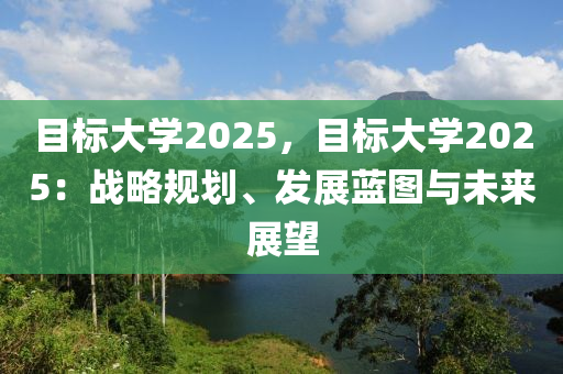 目標大學2025，目標大學2025：戰(zhàn)略規(guī)劃、發(fā)展藍圖與未來展望