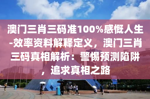 澳門(mén)三肖三碼準(zhǔn)100%感慨人生-效率資料解釋定義，澳門(mén)三肖三碼真相解析：警惕預(yù)測(cè)陷阱，追求真相之路