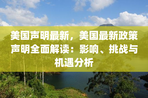 美國聲明最新，美國最新政策聲明全面解讀：影響、挑戰(zhàn)與機遇分析