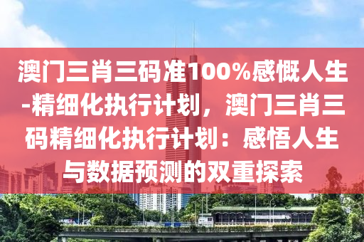 澳門(mén)三肖三碼準(zhǔn)100%感慨人生-精細(xì)化執(zhí)行計(jì)劃，澳門(mén)三肖三碼精細(xì)化執(zhí)行計(jì)劃：感悟人生與數(shù)據(jù)預(yù)測(cè)的雙重探索