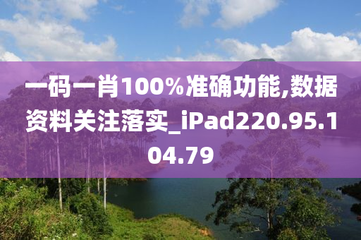 一碼一肖100%準確功能,數(shù)據(jù)資料關(guān)注落實_iPad220.95.104.79