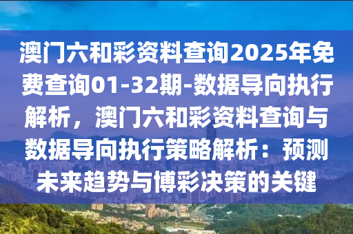 澳門六和彩資料查詢2025年免費查詢01-32期-數據導向執(zhí)行解析，澳門六和彩資料查詢與數據導向執(zhí)行策略解析：預測未來趨勢與博彩決策的關鍵