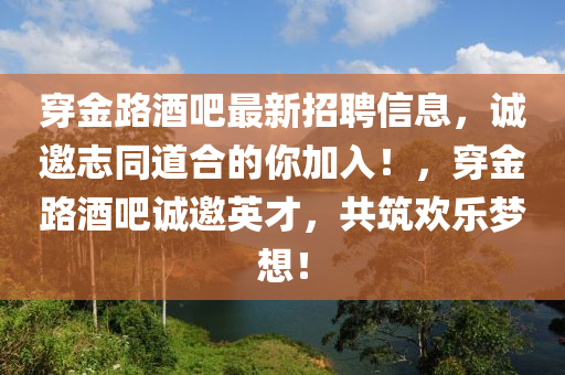 穿金路酒吧最新招聘信息，誠邀志同道合的你加入！，穿金路酒吧誠邀英才，共筑歡樂夢想！