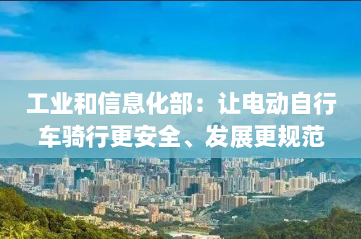 工業(yè)和信息化部：讓電動(dòng)自行車騎行更安全、發(fā)展更規(guī)范