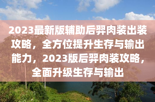 2023最新版輔助后羿肉裝出裝攻略，全方位提升生存與輸出能力，2023版后羿肉裝攻略，全面升級生存與輸出