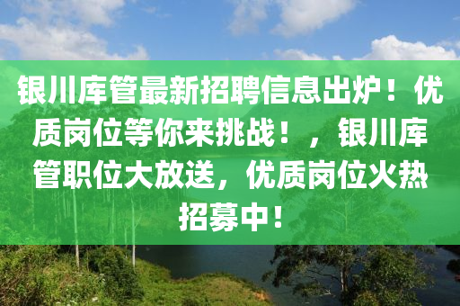 銀川庫(kù)管最新招聘信息出爐！優(yōu)質(zhì)崗位等你來挑戰(zhàn)！，銀川庫(kù)管職位大放送，優(yōu)質(zhì)崗位火熱招募中！