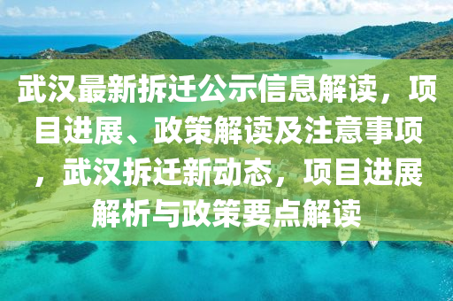 武漢最新拆遷公示信息解讀，項目進展、政策解讀及注意事項，武漢拆遷新動態(tài)，項目進展解析與政策要點解讀