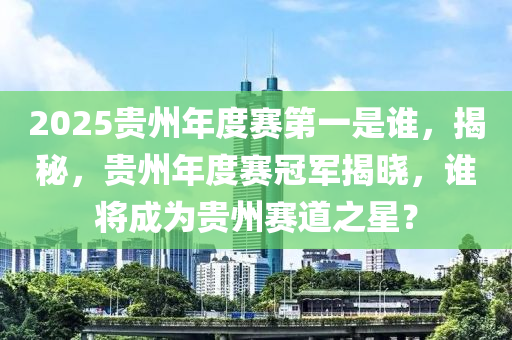 2025貴州年度賽第一是誰，揭秘，貴州年度賽冠軍揭曉，誰將成為貴州賽道之星？