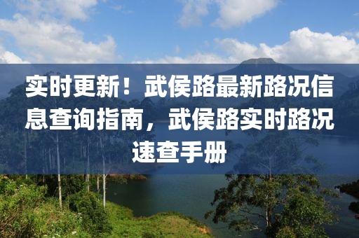 實時更新！武侯路最新路況信息查詢指南，武侯路實時路況速查手冊