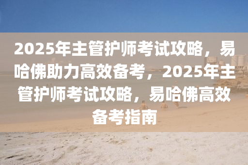 2025年主管護(hù)師考試攻略，易哈佛助力高效備考，2025年主管護(hù)師考試攻略，易哈佛高效備考指南