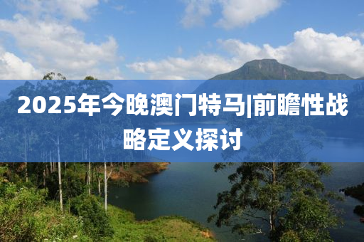 2025年今晚澳門特馬|前瞻性戰(zhàn)略定義探討