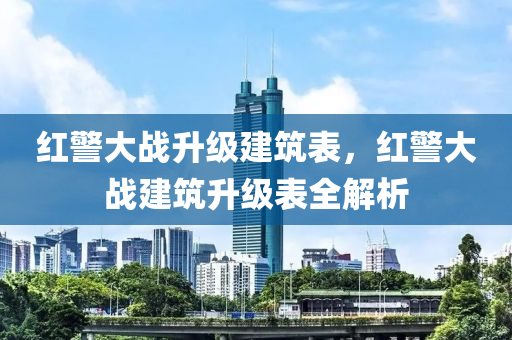 紅警大戰(zhàn)升級建筑表，紅警大戰(zhàn)建筑升級表全解析