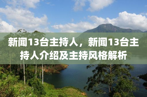 新闻13台主持人，新闻13台主持人介绍及主持风格解析