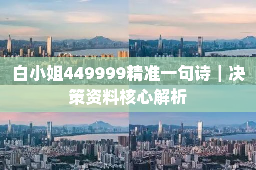 白小姐449999精準一句詩｜決策資料核心解析