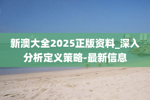 新澳大全2025正版資料_深入分析定義策略-最新信息