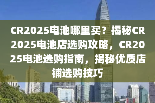 CR2025電池哪里買？揭秘CR2025電池店選購攻略，CR2025電池選購指南，揭秘優(yōu)質(zhì)店鋪選購技巧