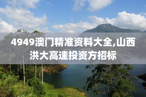 4949澳门精准资料大全,山西洪大高速投资方招标