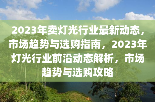 2023年賣燈光行業(yè)最新動態(tài)，市場趨勢與選購指南，2023年燈光行業(yè)前沿動態(tài)解析，市場趨勢與選購攻略