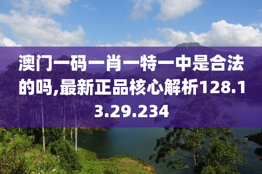 澳门一码一肖一特一中是合法的吗,最新正品核心解析128.13.29.234