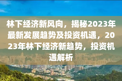 林下經(jīng)濟(jì)新風(fēng)向，揭秘2023年最新發(fā)展趨勢及投資機(jī)遇，2023年林下經(jīng)濟(jì)新趨勢，投資機(jī)遇解析