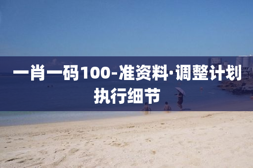 一肖一碼100-準(zhǔn)資料·調(diào)整計(jì)劃執(zhí)行細(xì)節(jié)