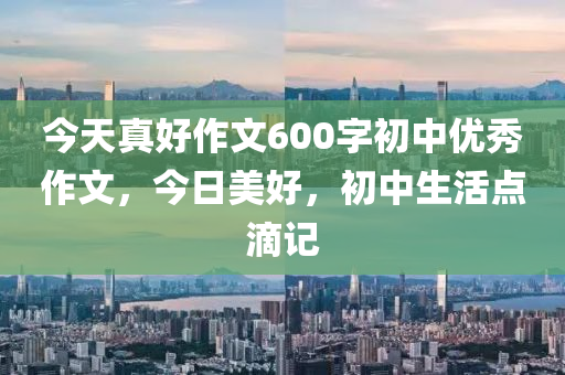 今天真好作文600字初中优秀作文，今日美好，初中生活点滴记