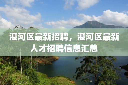 湛河區(qū)最新招聘，湛河區(qū)最新人才招聘信息匯總