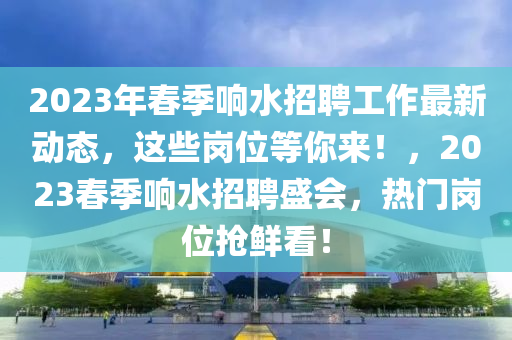 2023年春季響水招聘工作最新動態(tài)，這些崗位等你來！，2023春季響水招聘盛會，熱門崗位搶鮮看！