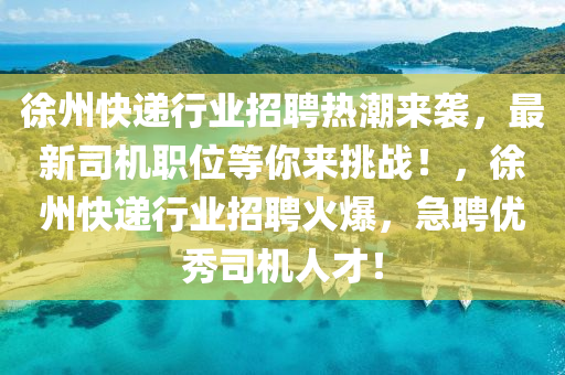 徐州快遞行業(yè)招聘熱潮來襲，最新司機(jī)職位等你來挑戰(zhàn)！，徐州快遞行業(yè)招聘火爆，急聘優(yōu)秀司機(jī)人才！