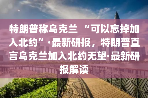 特朗普稱(chēng)烏克蘭 “可以忘掉加入北約”·最新研報(bào)，特朗普直言烏克蘭加入北約無(wú)望·最新研報(bào)解讀