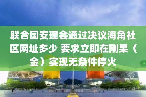 聯(lián)合國安理會通過決議海角社區(qū)網(wǎng)址多少 要求立即在剛果（金）實現(xiàn)無條件?；? class=