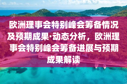 歐洲理事會特別峰會籌備情況及預(yù)期成果·動態(tài)分析，歐洲理事會特別峰會籌備進(jìn)展與預(yù)期成果解讀