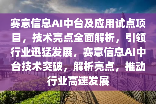 賽意信息AI中臺及應(yīng)用試點項目，技術(shù)亮點全面解析，引領(lǐng)行業(yè)迅猛發(fā)展，賽意信息AI中臺技術(shù)突破，解析亮點，推動行業(yè)高速發(fā)展