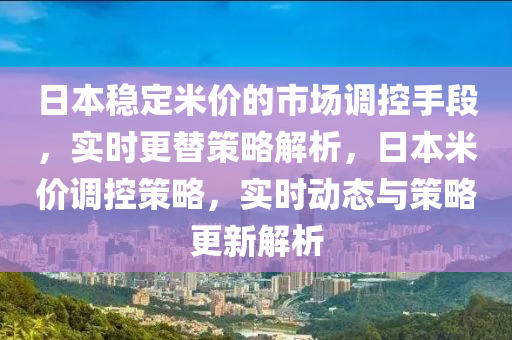 日本穩(wěn)定米價的市場調控手段，實時更替策略解析，日本米價調控策略，實時動態(tài)與策略更新解析