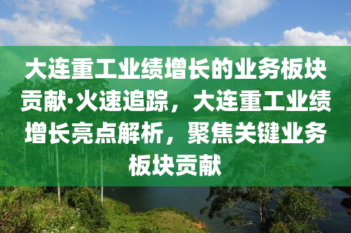 大連重工業(yè)績增長的業(yè)務板塊貢獻·火速追蹤，大連重工業(yè)績增長亮點解析，聚焦關鍵業(yè)務板塊貢獻