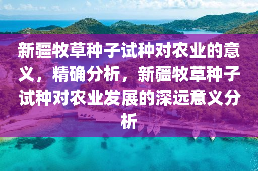 新疆牧草種子試種對農(nóng)業(yè)的意義，精確分析，新疆牧草種子試種對農(nóng)業(yè)發(fā)展的深遠意義分析