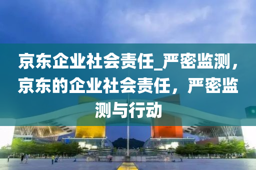 京東企業(yè)社會責任_嚴密監(jiān)測，京東的企業(yè)社會責任，嚴密監(jiān)測與行動